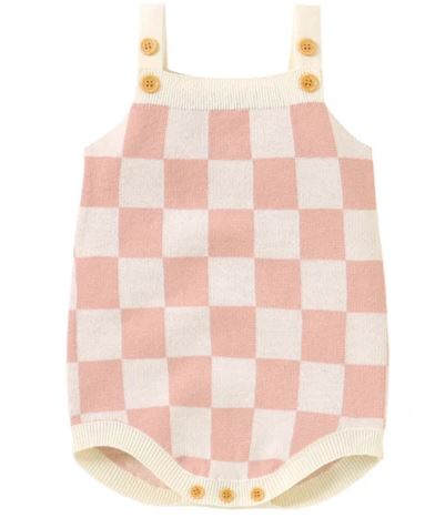 Check Knitted Romper