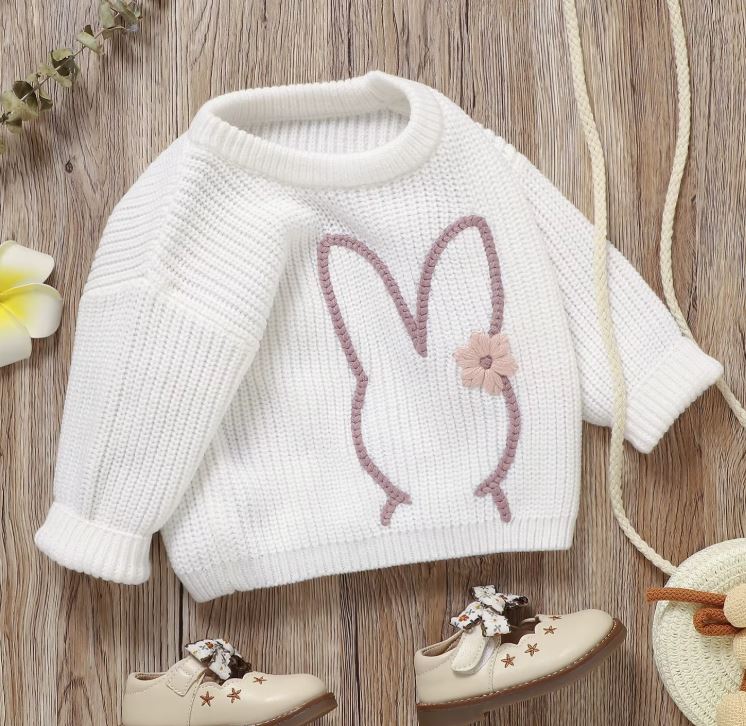 White Knitted Rabbit Jumper