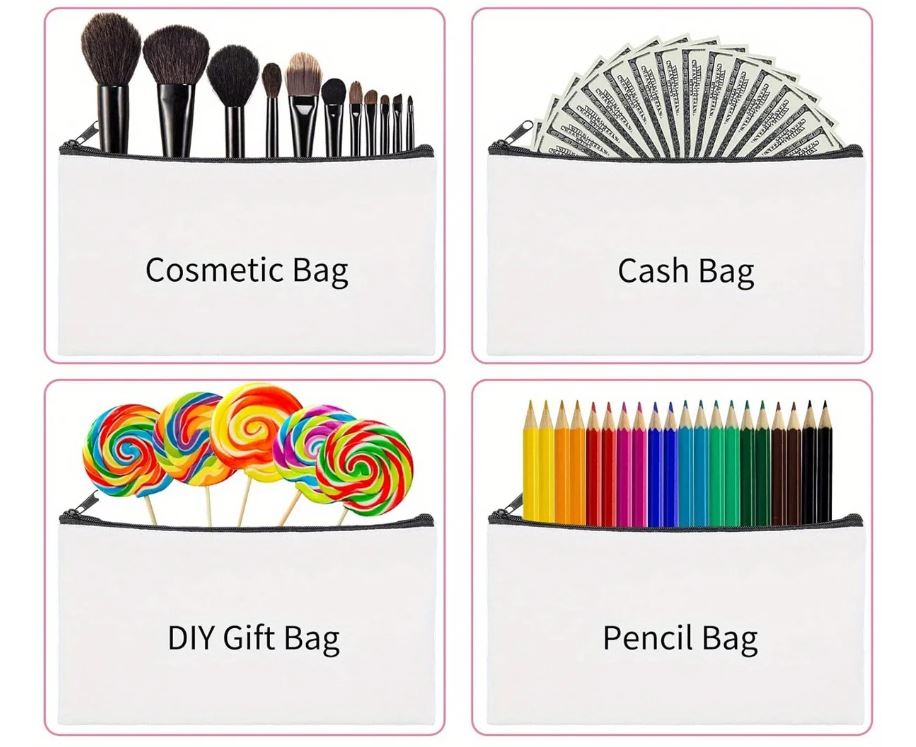 10 Pack Sublimation Cosmetic Bag