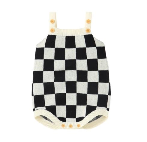Check Knitted Romper