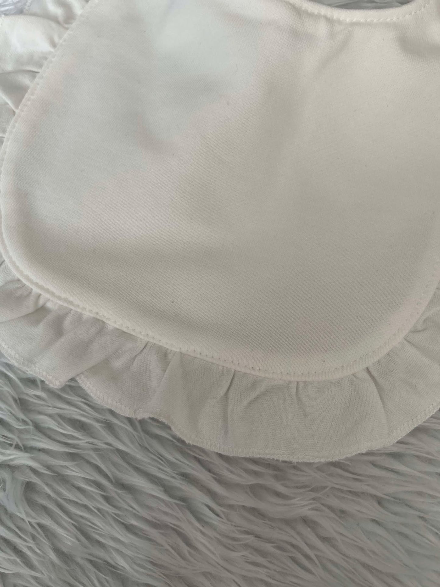 3 Pack of White Frill Bibs