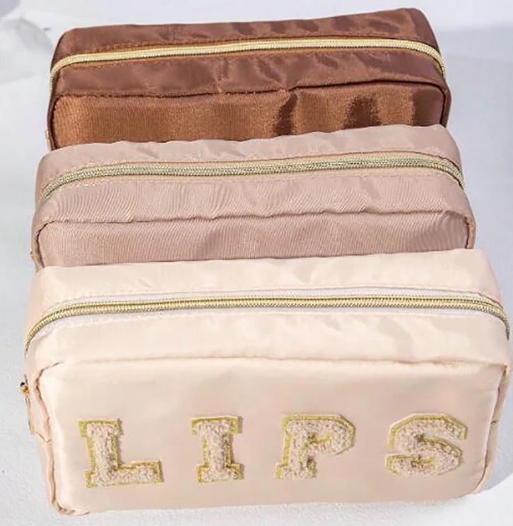 Set of 3  Cosmetic Bags,Face, Eyes, Lips