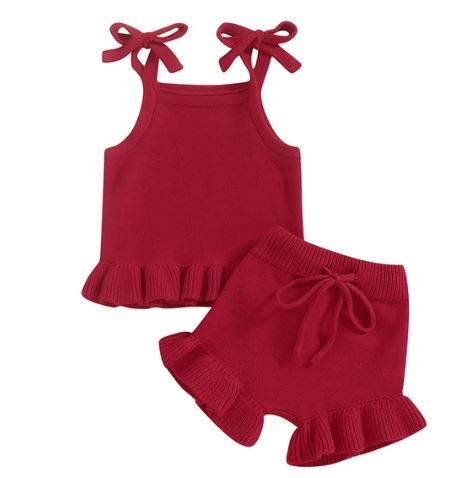 Knitted 2 Piece Frill Set