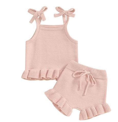 Knitted 2 Piece Frill Set
