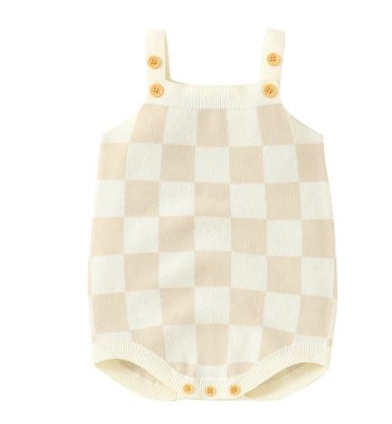 Check Knitted Romper