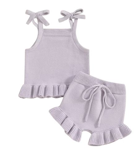 Knitted 2 Piece Frill Set